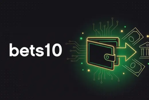 Bets10 para çekme için cüzdandan bankaya transfer ve banknot temalı görsel