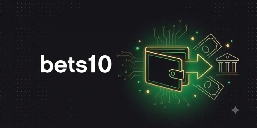 Bets10 para çekme için cüzdandan bankaya transfer ve banknot temalı görsel